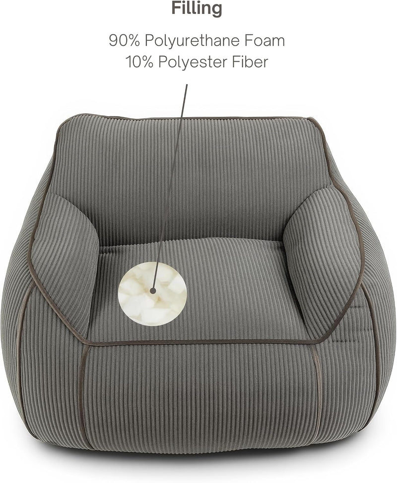 Giant Bean Bag Chair in Corduroy