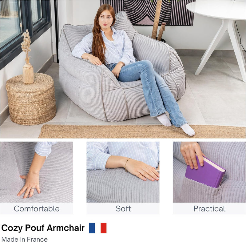Giant Bean Bag Chair in Corduroy