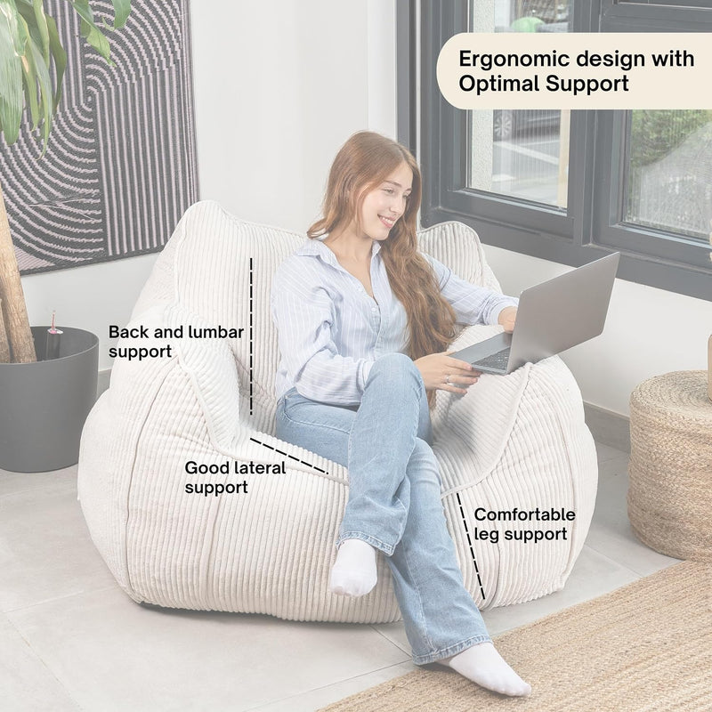 Giant Bean Bag Chair in Corduroy