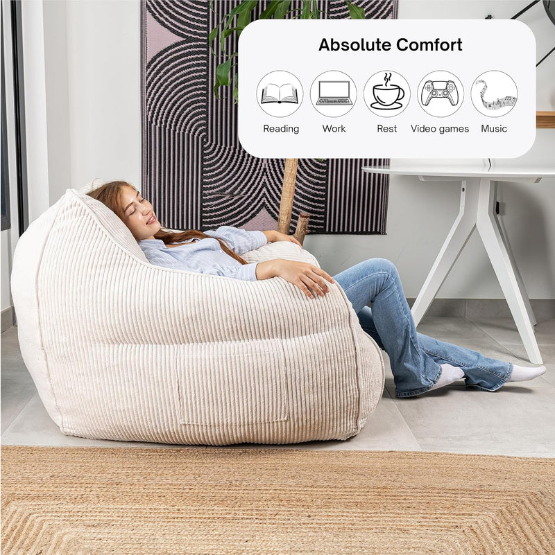 Giant Bean Bag Chair in Corduroy