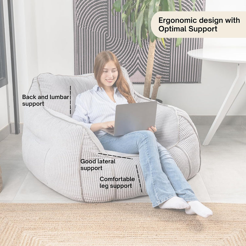 Giant Bean Bag Chair in Corduroy