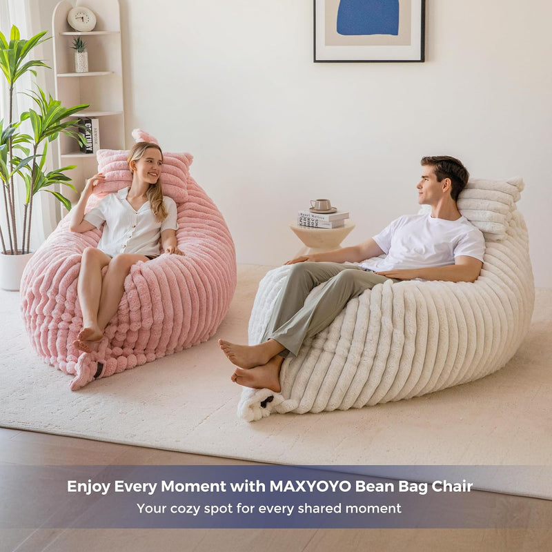 Giant Bean Bag with Pillow Soft Corduroy