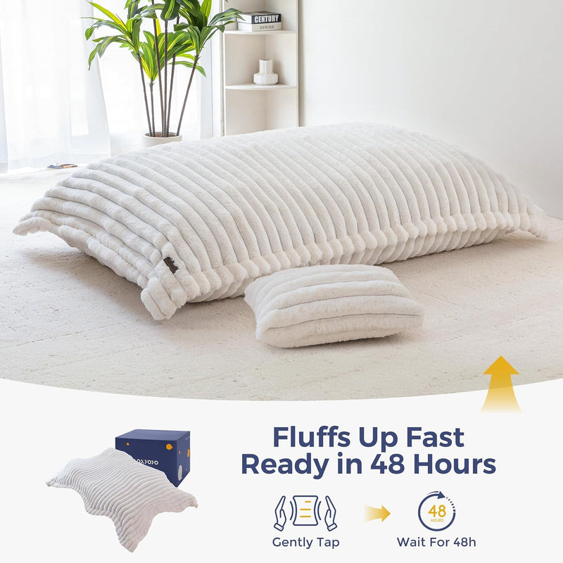 Giant Bean Bag with Pillow Soft Corduroy