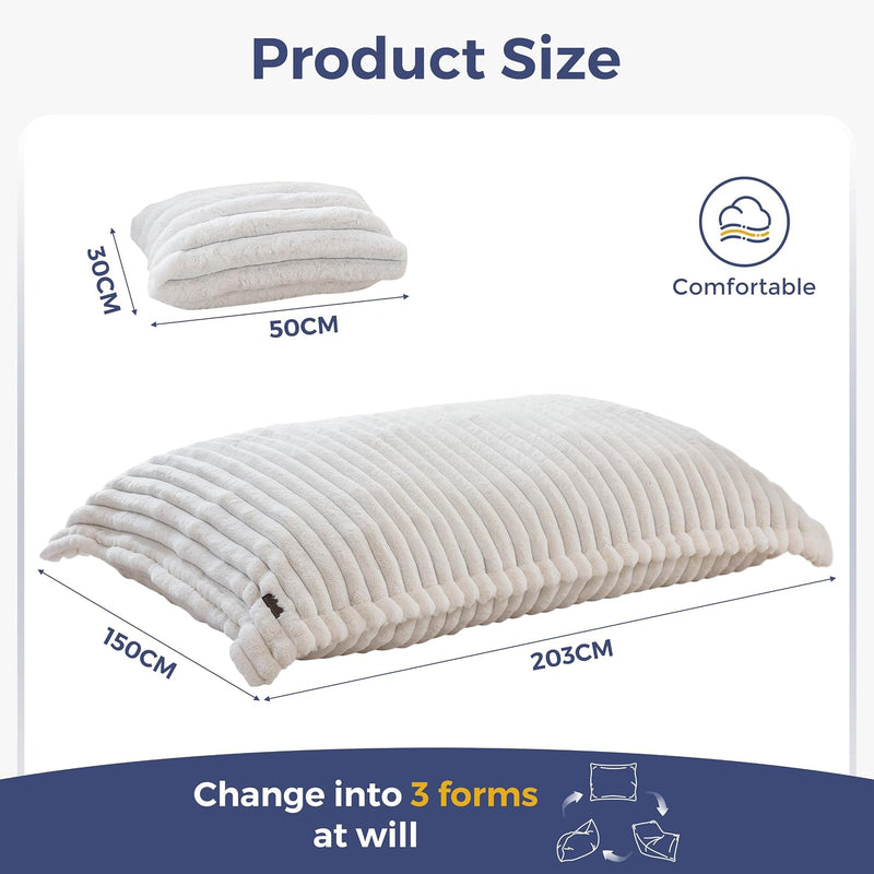 Giant Bean Bag with Pillow Soft Corduroy