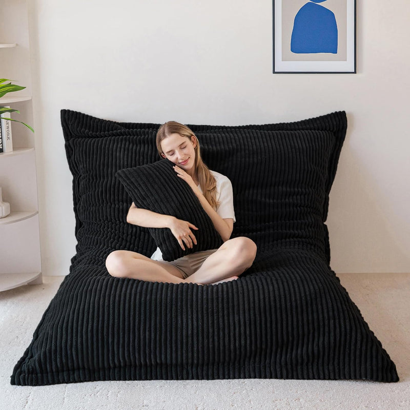 Giant Bean Bag with Pillow Soft Corduroy