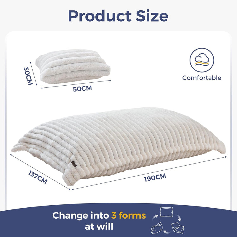 Giant Bean Bag with Pillow Soft Corduroy