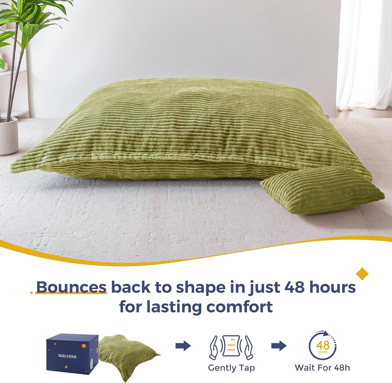 Giant Bean Bag with Pillow Soft Corduroy