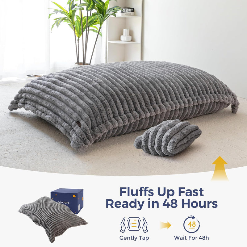 Giant Bean Bag with Pillow Soft Corduroy
