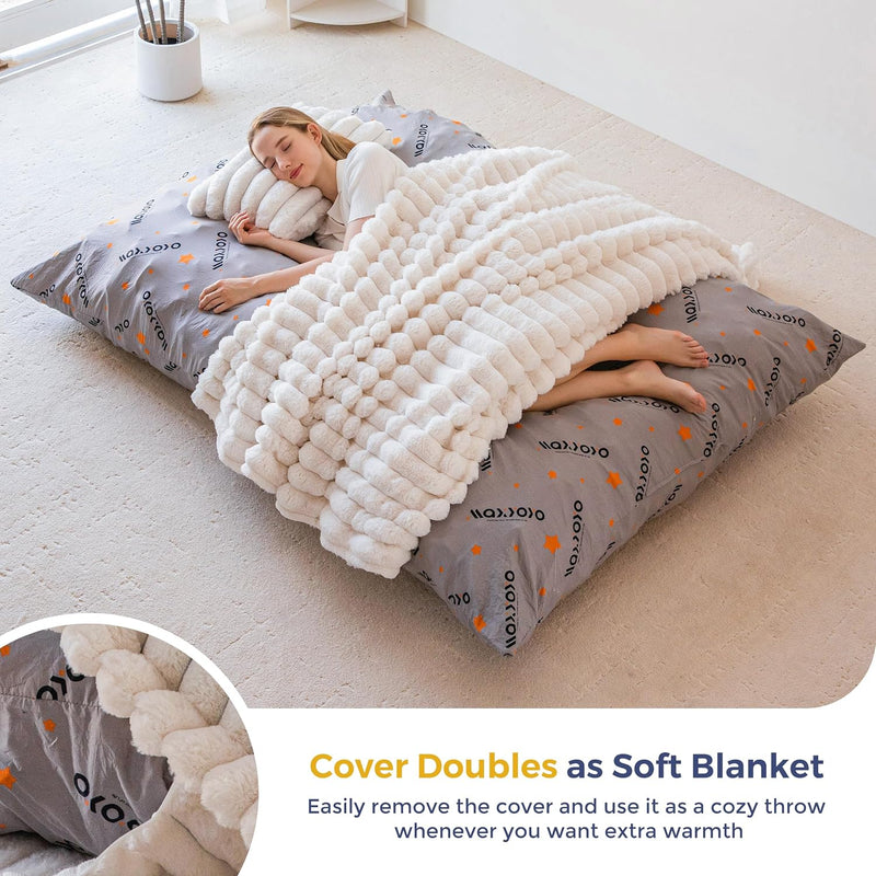 Giant Bean Bag with Pillow Soft Corduroy