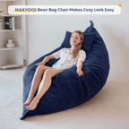 Giant Bean Bag with Pillow Soft Corduroy