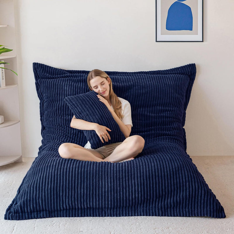 Giant Bean Bag with Pillow Soft Corduroy