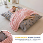 Giant Bean Bag with Pillow Soft Corduroy