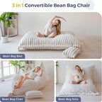 Giant Bean Bag with Pillow Soft Corduroy
