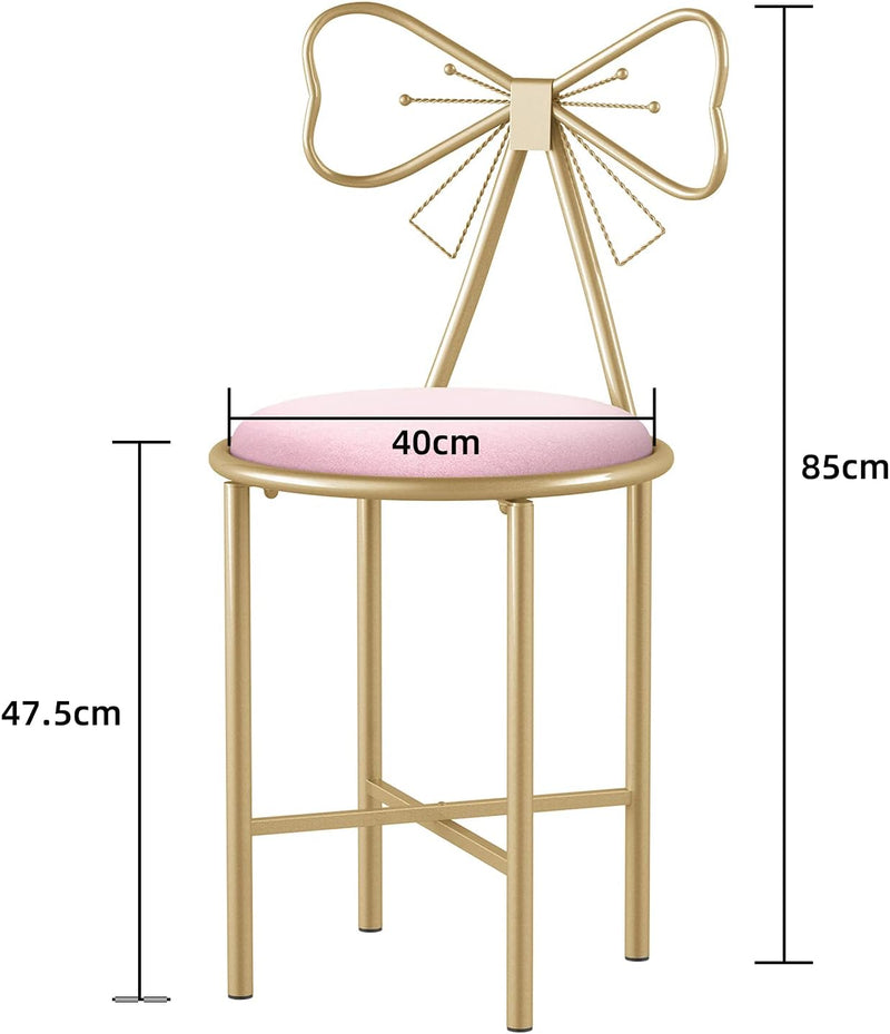 Glam Butterfly Back Vanity Chair Velvet Makeup Stool