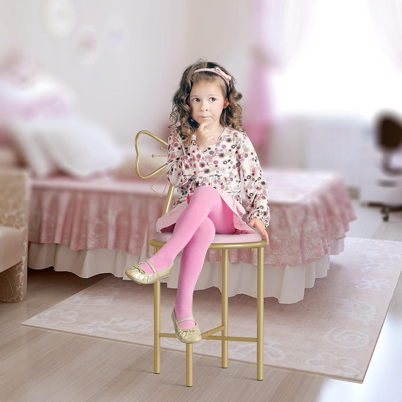 Glam Butterfly Back Vanity Chair Velvet Makeup Stool