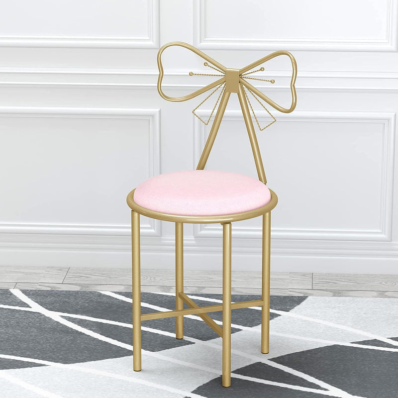 Glam Butterfly Back Vanity Chair Velvet Makeup Stool