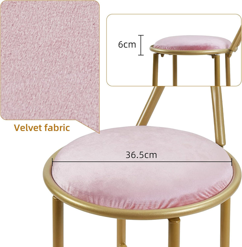Glam Butterfly Back Vanity Chair Velvet Makeup Stool