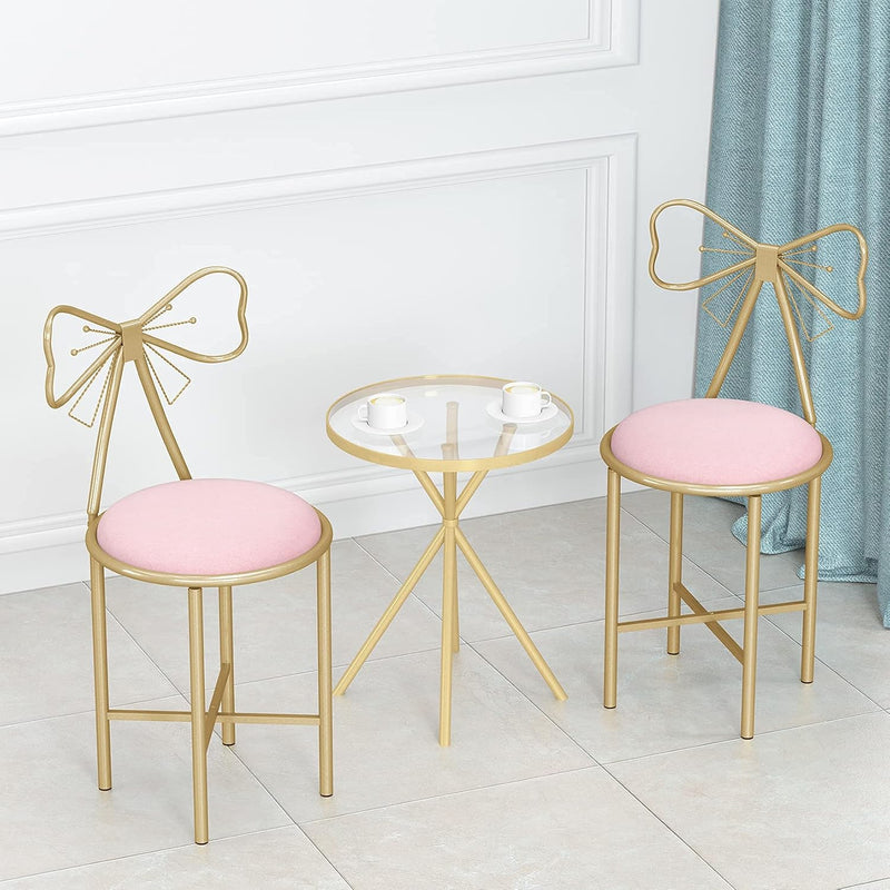 Glam Butterfly Back Vanity Chair Velvet Makeup Stool