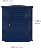 Glancy Removable Corner Wall Cabinet with Faux Louvered