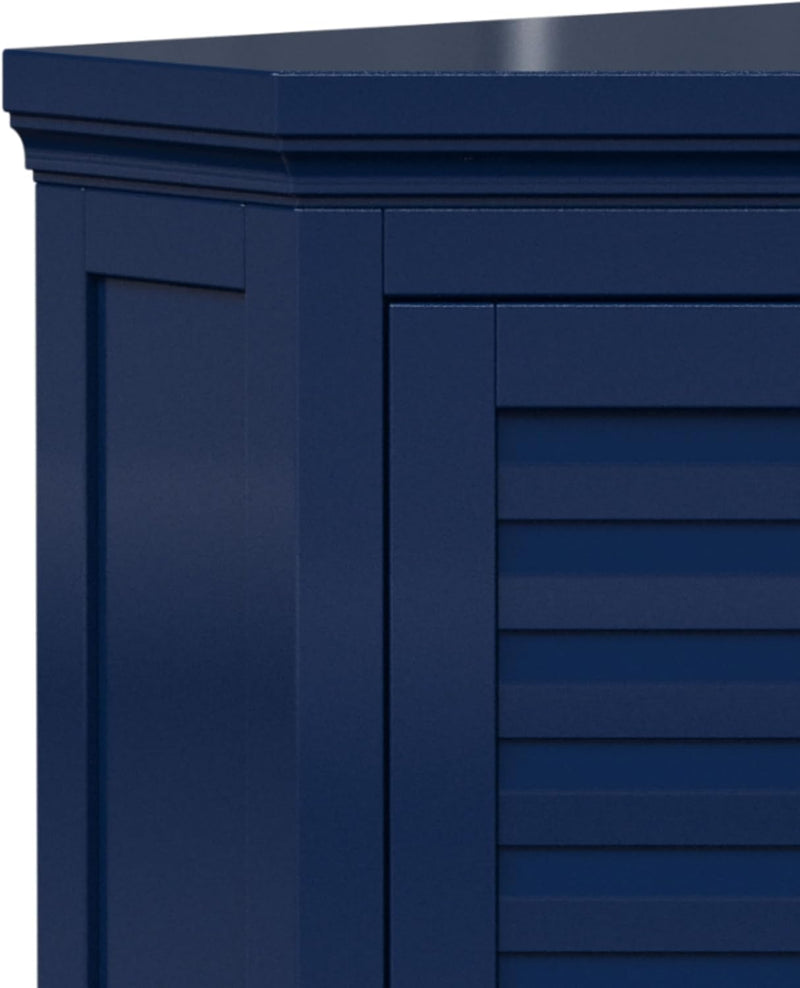 Glancy Removable Corner Wall Cabinet with Faux Louvered