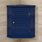 Glancy Removable Corner Wall Cabinet with Faux Louvered