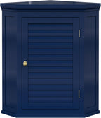 Glancy Removable Corner Wall Cabinet with Faux Louvered