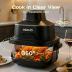 Glass Air Fryer 4L 1.5L Dual Capacity Visual