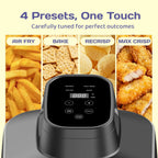 Glass Air Fryer 4L 1.5L Dual Capacity Visual
