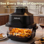 Glass Air Fryer with 4L and 1.5L Clear