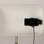 Glass Bankers Desk Lamp with Pull Chain Switch