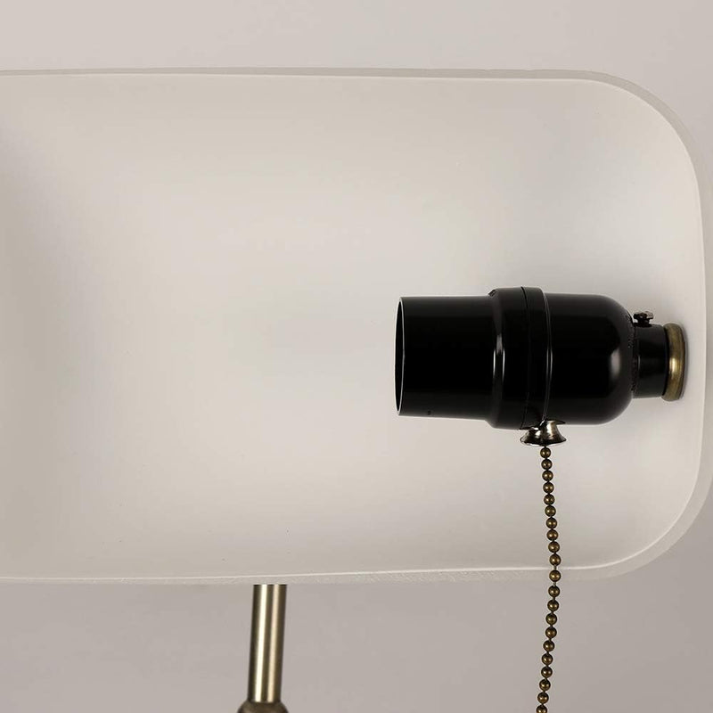 Glass Bankers Desk Lamp USB Fast Charging Port
