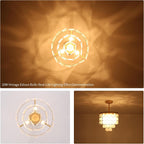 Floral Crystal Ceiling Light 3-Light Chandelier