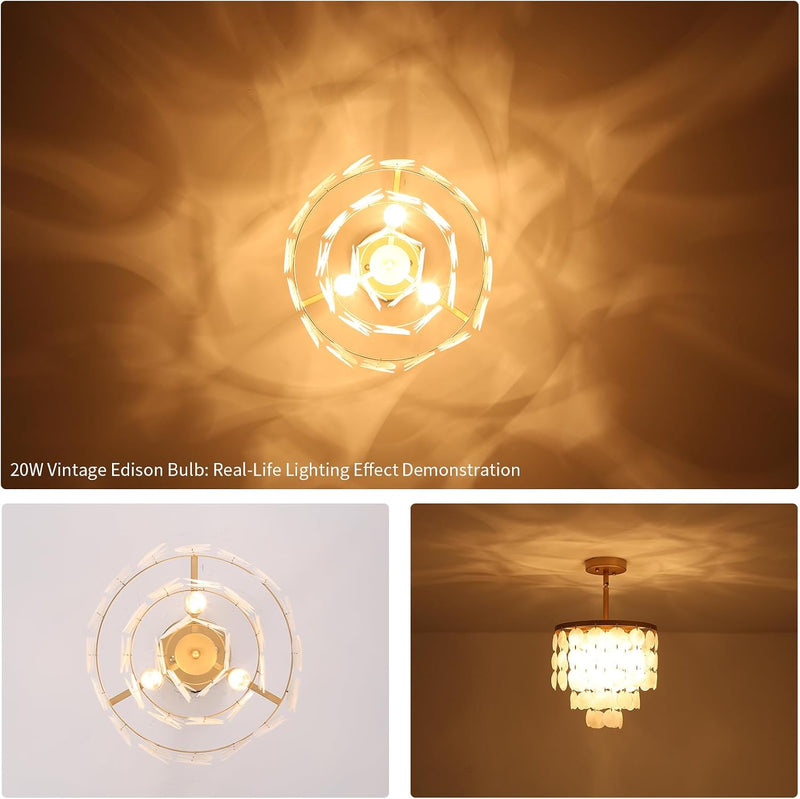 Floral Crystal Ceiling Light 3-Light Chandelier