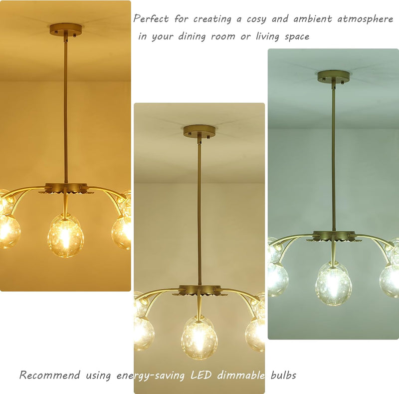 Floral Crystal Ceiling Light 3-Light Chandelier