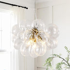 Floral Crystal Ceiling Light 3-Light Chandelier