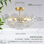 Floral Crystal Ceiling Light 3-Light Chandelier