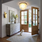 Floral Crystal Ceiling Light 3-Light Chandelier