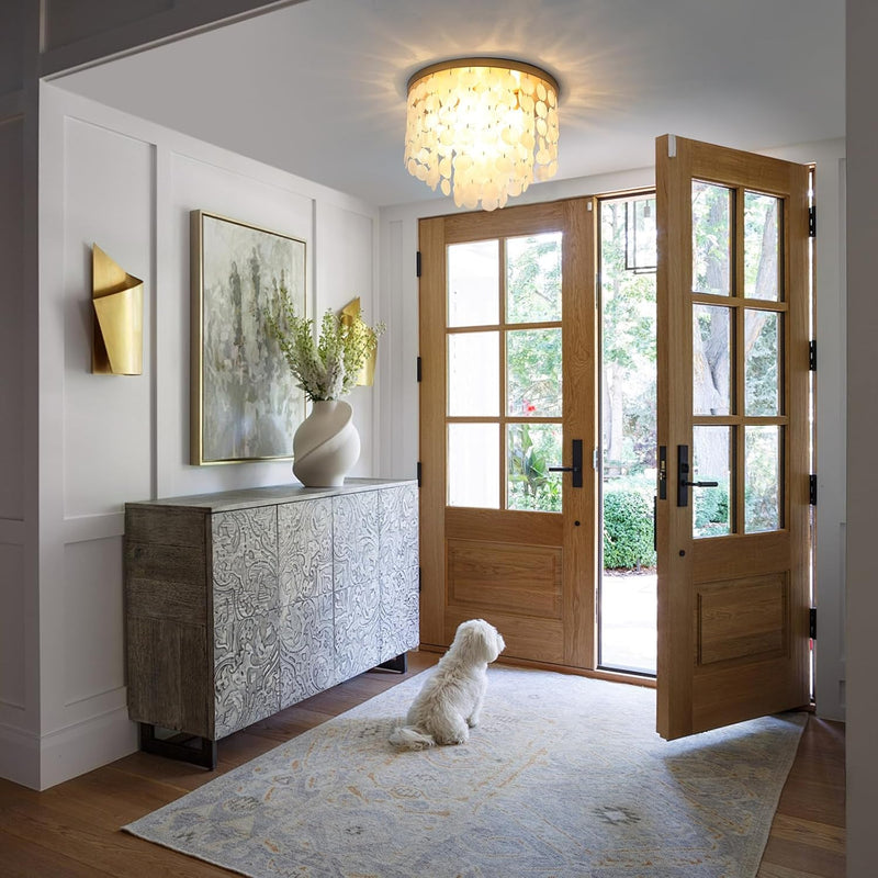 Floral Crystal Ceiling Light 3-Light Chandelier