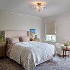 Floral Crystal Ceiling Light 3-Light Chandelier