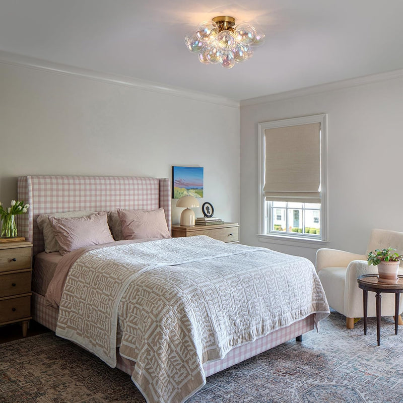 Floral Crystal Ceiling Light 3-Light Chandelier
