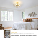 Floral Crystal Ceiling Light 3-Light Chandelier