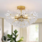 Floral Crystal Ceiling Light 3-Light Chandelier