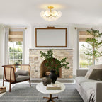 Floral Crystal Ceiling Light 3-Light Chandelier