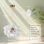 Floral Crystal Ceiling Light 3-Light Chandelier