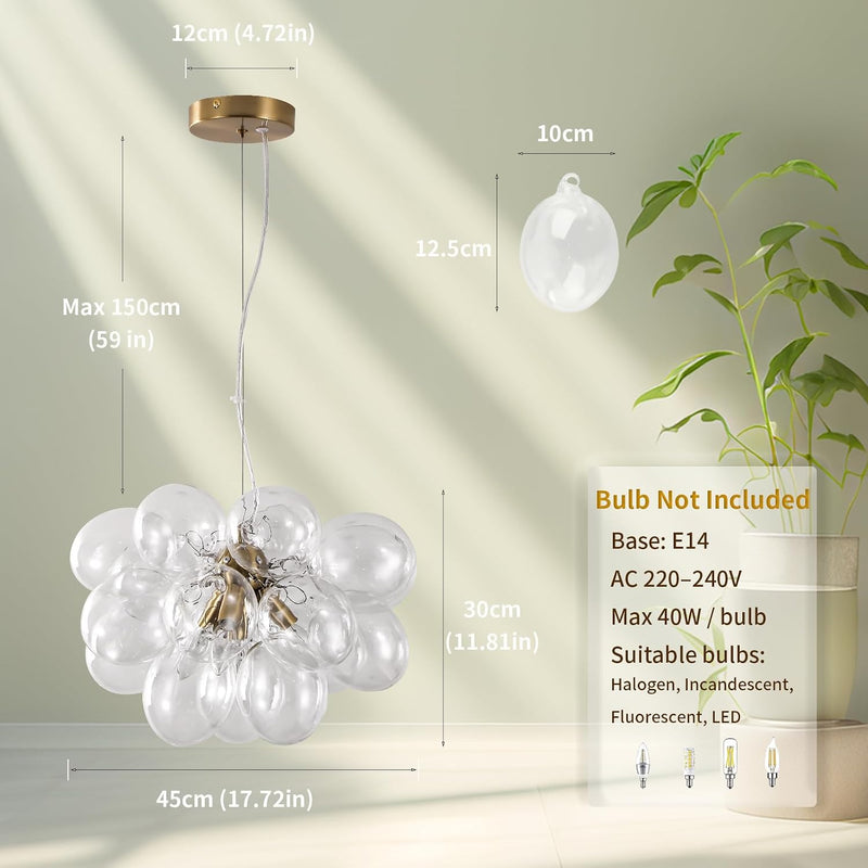 Floral Crystal Ceiling Light 3-Light Chandelier