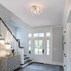 Floral Crystal Ceiling Light 3-Light Chandelier