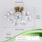 Floral Crystal Ceiling Light 3-Light Chandelier