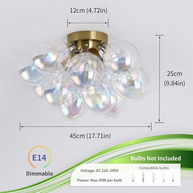 Floral Crystal Ceiling Light 3-Light Chandelier