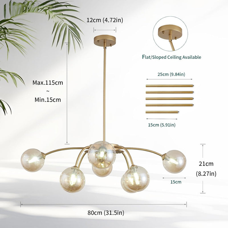 Floral Crystal Ceiling Light 3-Light Chandelier