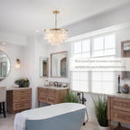 Floral Crystal Ceiling Light 3-Light Chandelier